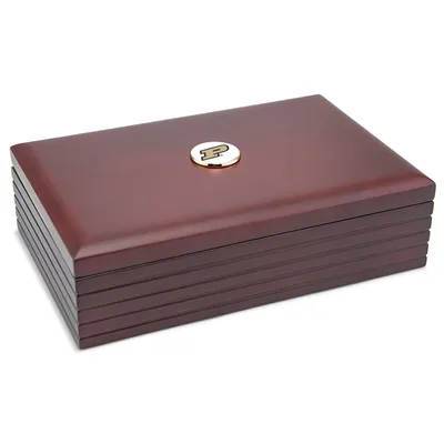 Purdue Boilermakers 6'' x 9'' Rosewood Desk Box - Brown