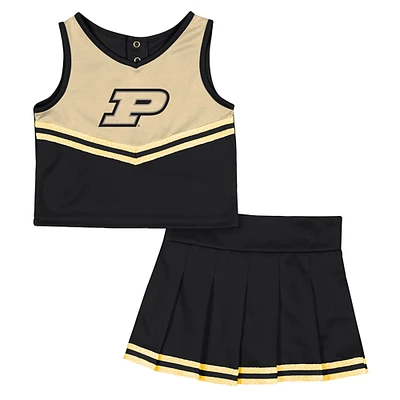 Ensemble haut et jupe de cheerleading pour filles Colosseum Black Purdue Boilermakers Time For Recess