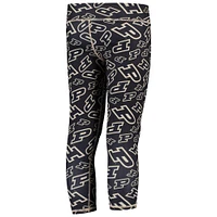Girls Youth ZooZatz Black/Gold Purdue Boilermakers Stacked Mascot Leggings