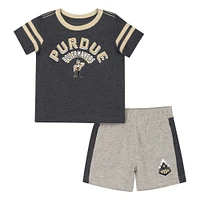 Ensemble t-shirt et short pour bébé Colosseum Heather Black Purdue Boilermakers