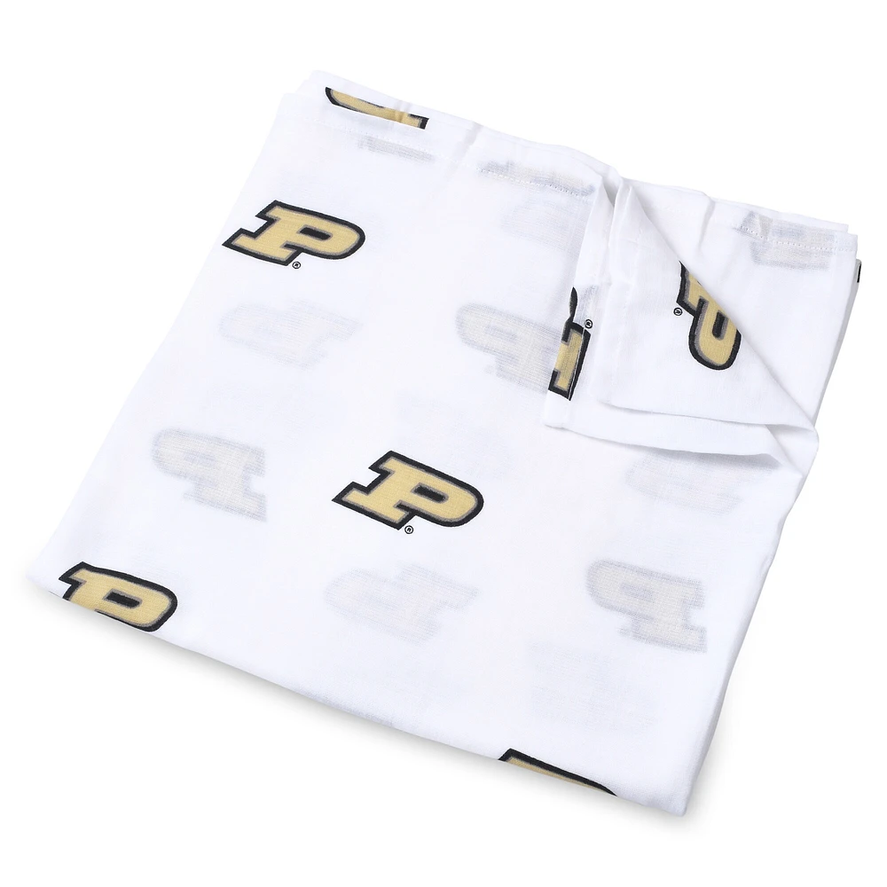 Infant Three Little Anchors White Purdue Boilermakers 47'' x 47'' Muslin Swaddle Blanket