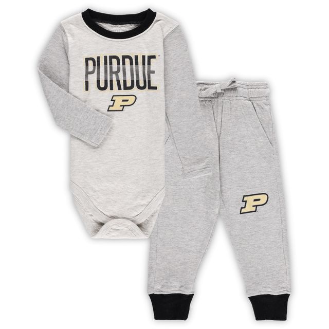 Bébé Wes & Willy Heather Grey Purdue Boilermakers Jie Ensemble body et pantalon à manches longues