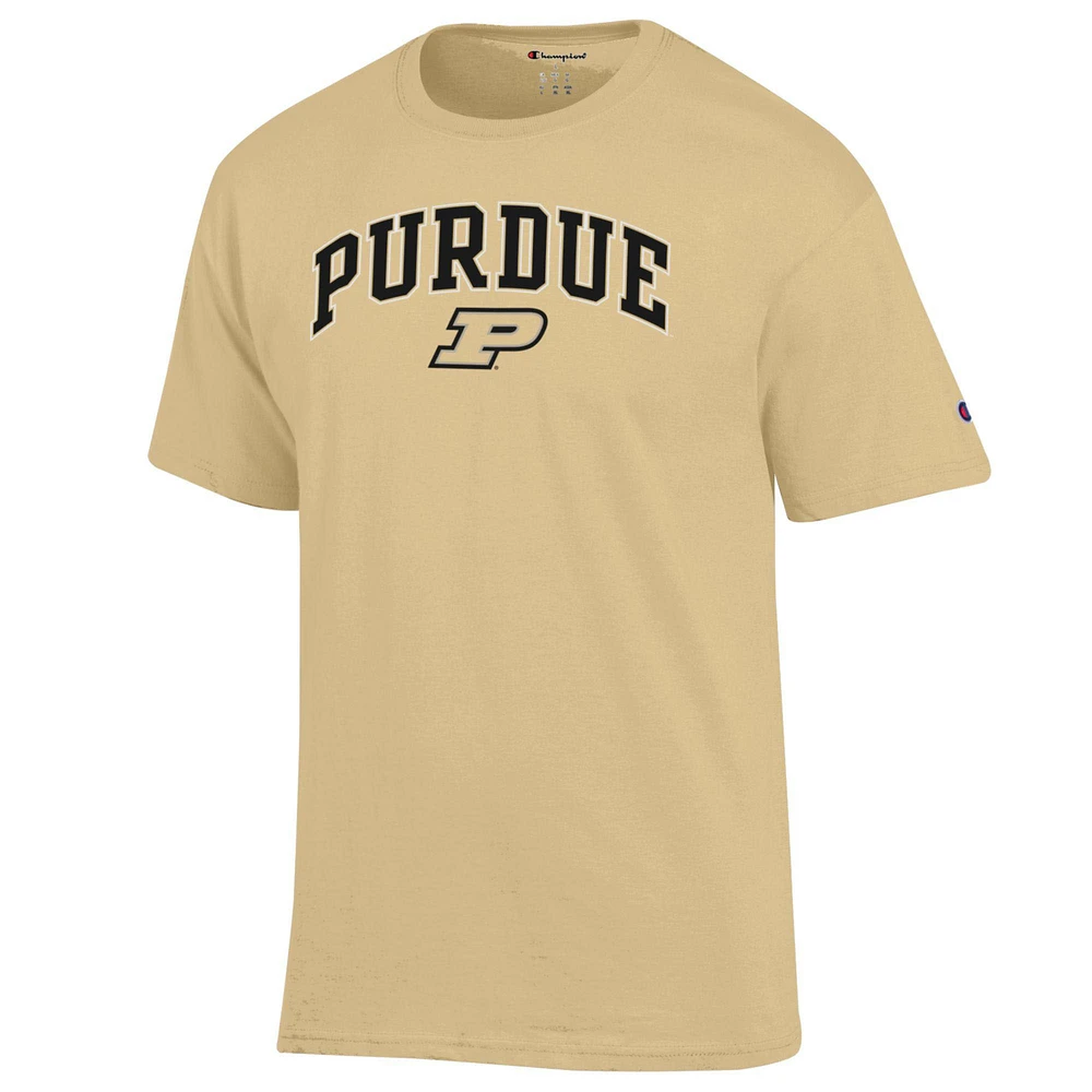 T-shirt Champion Gold Purdue Boilermakers pour homme avec logo Arch Over
