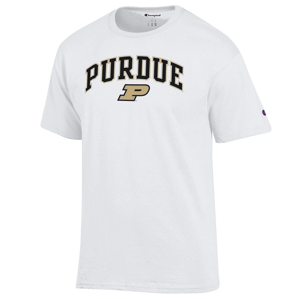 T-shirt blanc avec logo Purdue Boilermakers Champion pour homme