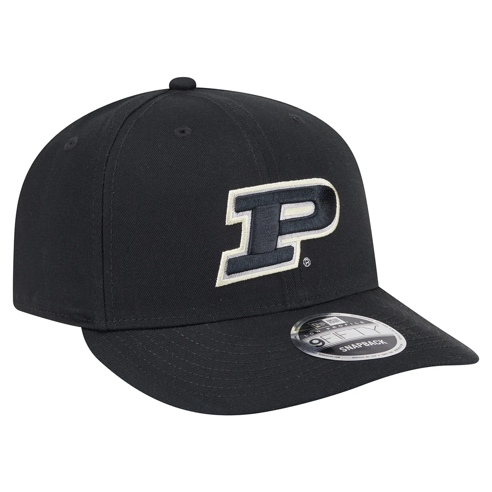 Men's New Era Black Purdue Boilermakers Low Profile 9FIFTY Snapback Hat