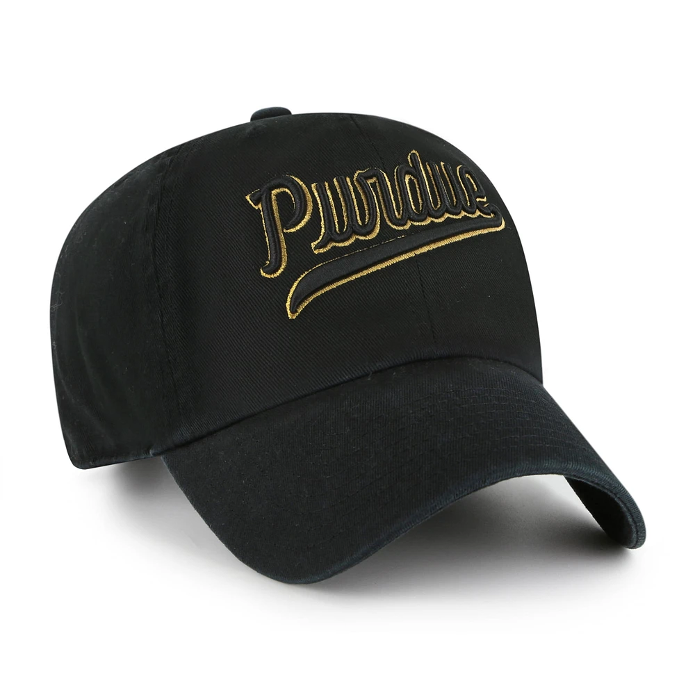 Men's '47 Black Purdue Boilermakers Vault Clean Up Adjustable Hat
