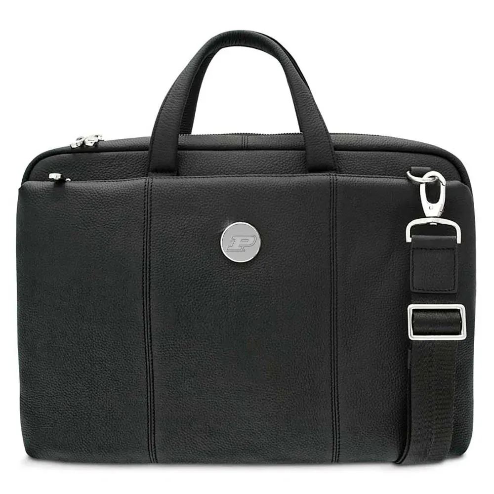 Purdue Boilermakers Leather Briefcase - Black