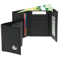 Purdue Boilermakers Leather Tri-Fold Wallet - Black