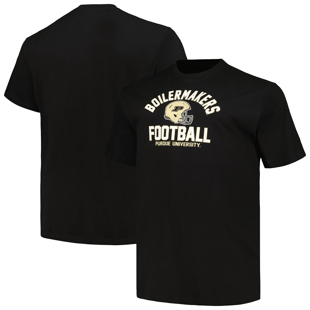 Men's Champion Black Purdue Boilermakers Big & Tall Football Helmet T-Shirt