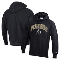 Men's Champion Black Purdue Boilermakers Vault Late Night Reverse Weave Pullover Hoodie