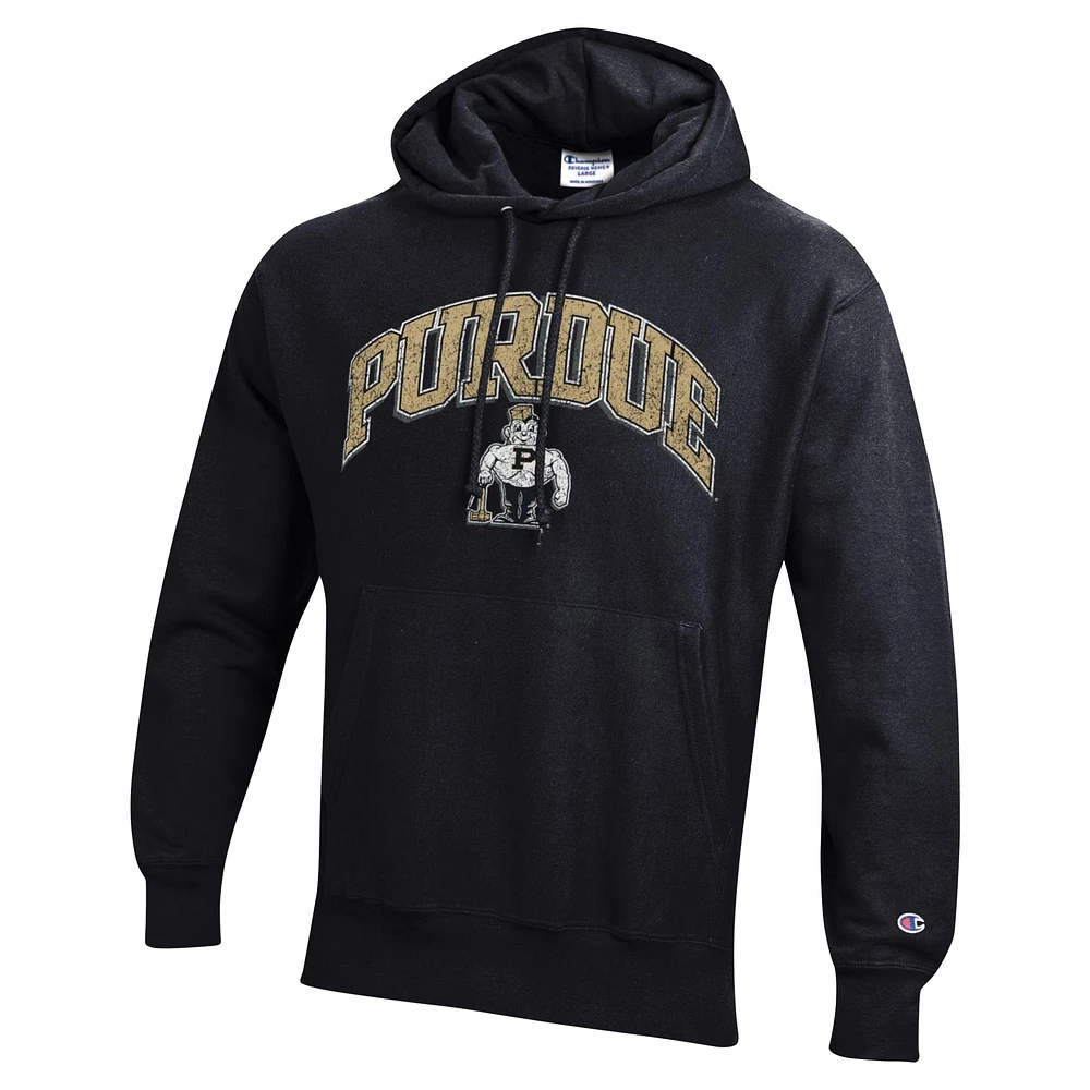 Sweat à capuche Champion Black Purdue Boilermakers Vault Late Night Reverse Weave pour hommes