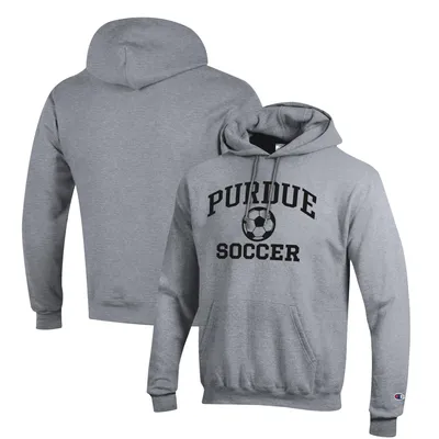 Purdue Boilermakers Champion Soccer Icon Powerblend Pullover Hoodie - Gray