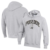 Men's Champion Heather Gray Purdue Boilermakers Vault Late Night Reverse Weave Pullover Hoodie