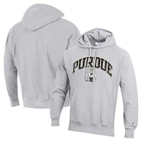 Men's Champion Heather Gray Purdue Boilermakers Vault Late Night Reverse Weave Pullover Hoodie