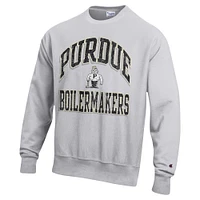 Men's Champion Heather Gray Purdue Boilermakers Vault Late Night Reverse Weave Pullover Sweatshirt