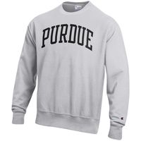 Men's Champion Heathered Gray Purdue Boilermakers Arch Reverse Weave Pullover Sweatshirt