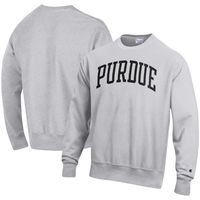 Men's Champion Heathered Gray Purdue Boilermakers Arch Reverse Weave Pullover Sweatshirt