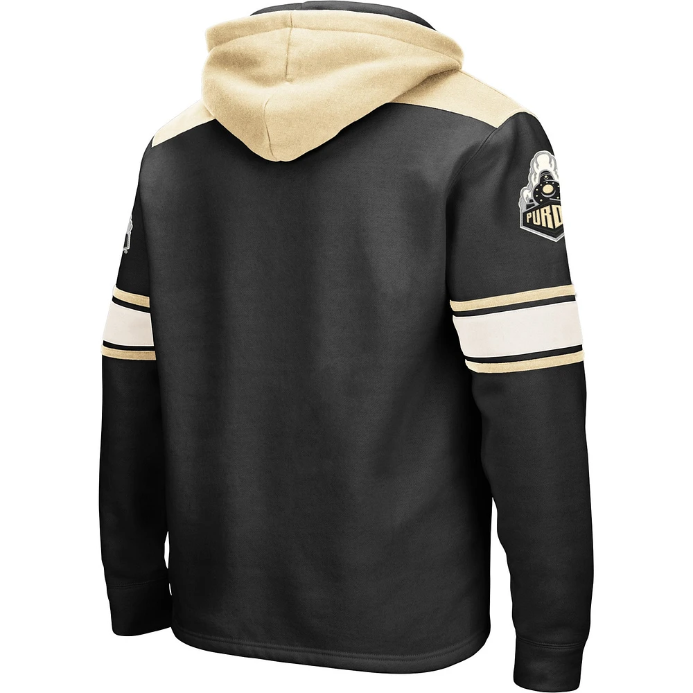 Men's Colosseum Black Purdue Boilermakers 2.0 Lace-Up Pullover Hoodie
