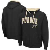 Men's Colosseum Black Purdue Boilermakers Big & Tall Full-Zip Hoodie