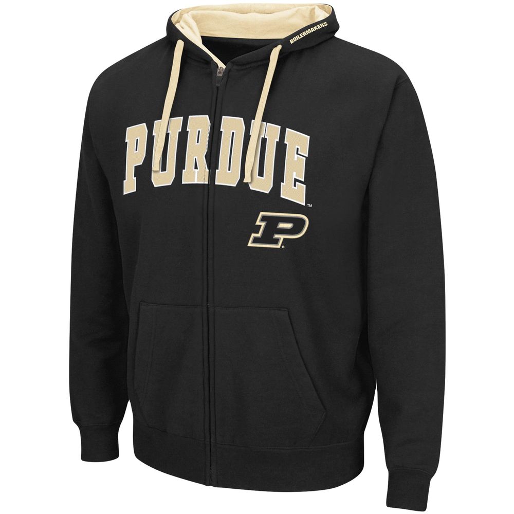 Men's Colosseum Black Purdue Boilermakers Big & Tall Full-Zip Hoodie