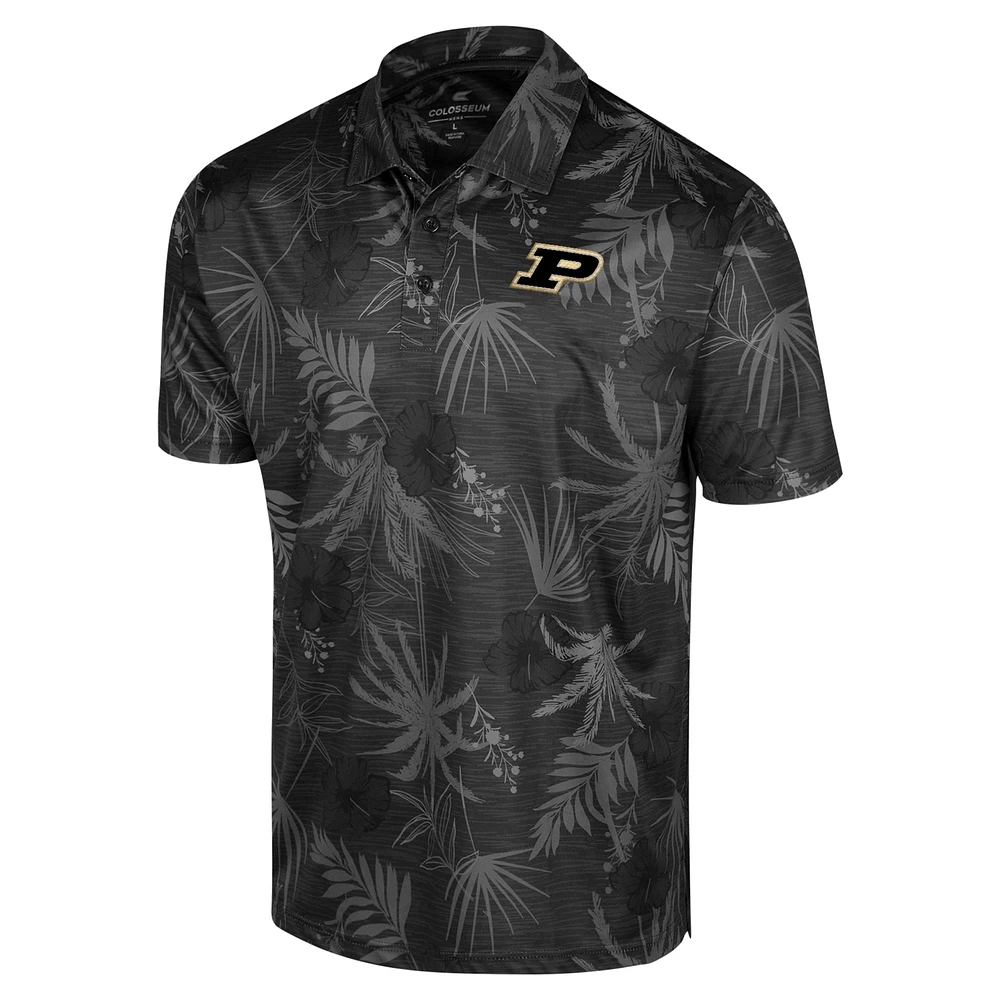Polo Colosseum noir Purdue Boilermakers Big & Tall Palms pour hommes