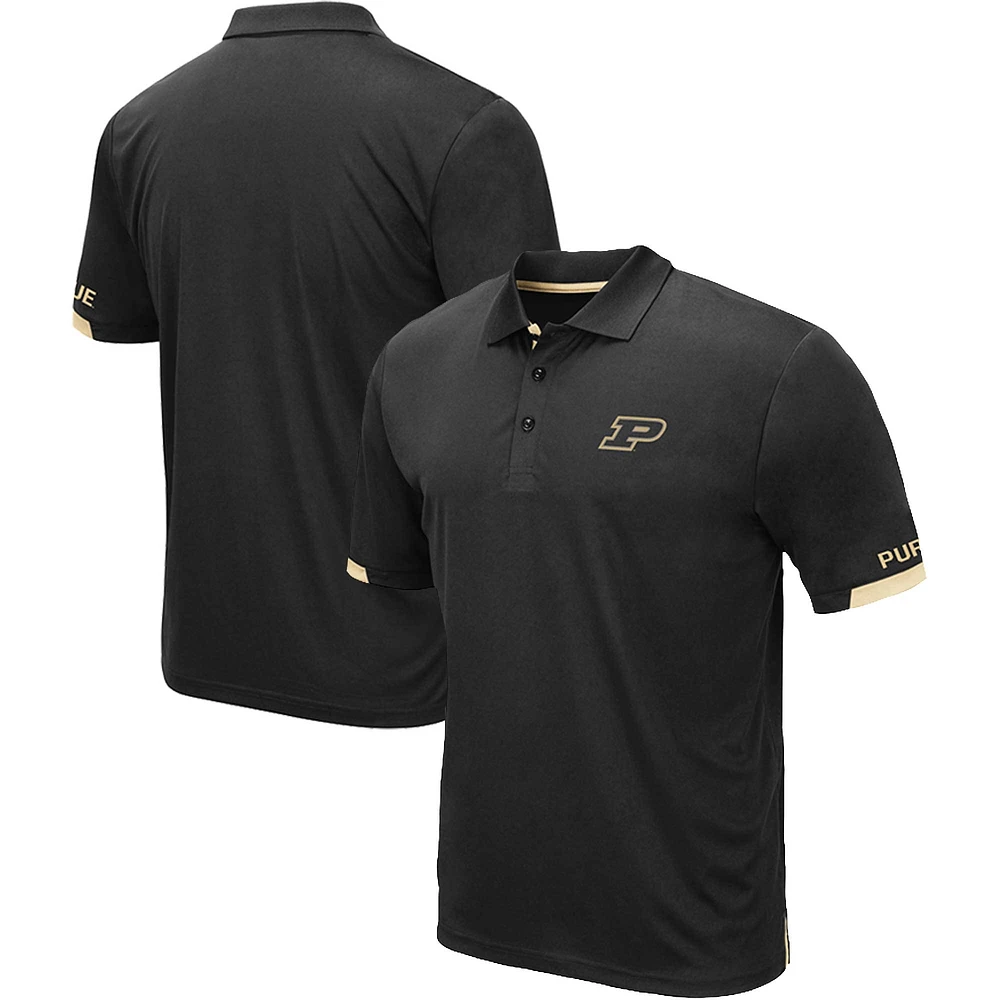 Men's Colosseum Black Purdue Boilermakers Big & Tall Santry Polo