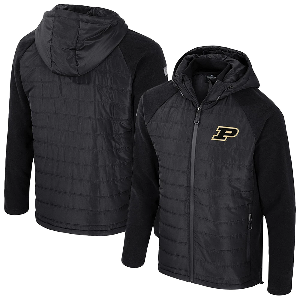 Veste à capuche entièrement zippée Colosseum Black Purdue Boilermakers Block The Sun pour homme