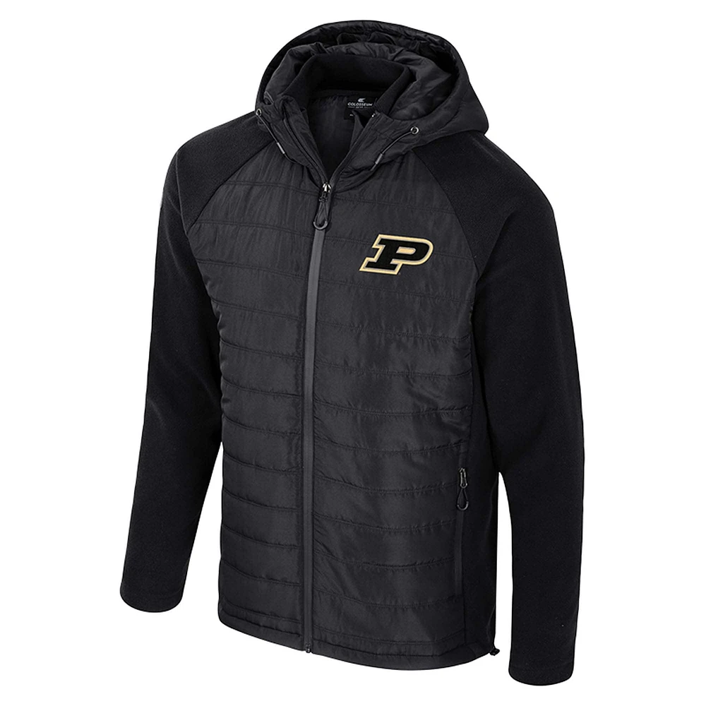 Men's Colosseum  Black Purdue Boilermakers Block The Sun Full-Zip Hooded Jacket