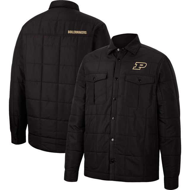 Colosseum Black Purdue Boilermakers Detonate Veste matelassée à boutons-pression pour hommes