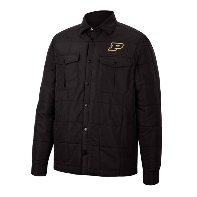 Colosseum Black Purdue Boilermakers Detonate Veste matelassée à boutons-pression pour hommes