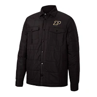 Men's Colosseum Black Purdue Boilermakers Detonate Quilted Full-Snap Jacket