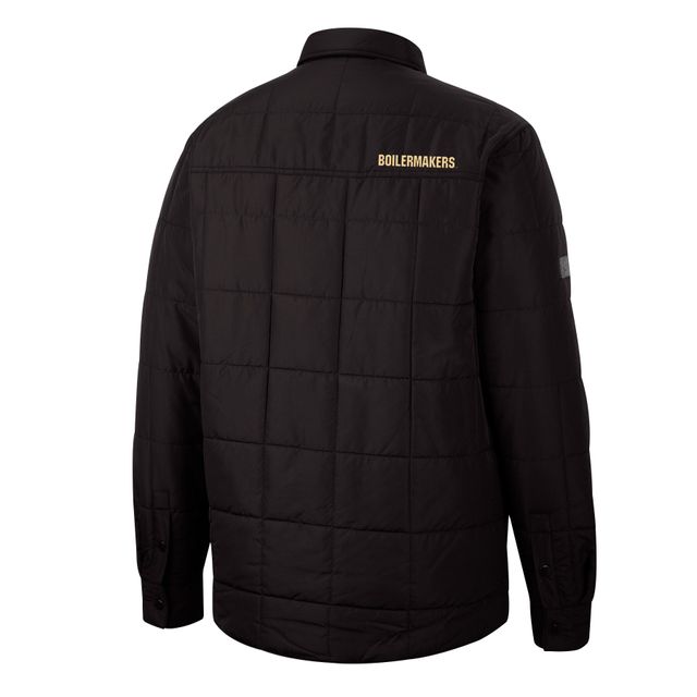 Colosseum Black Purdue Boilermakers Detonate Veste matelassée à boutons-pression pour hommes