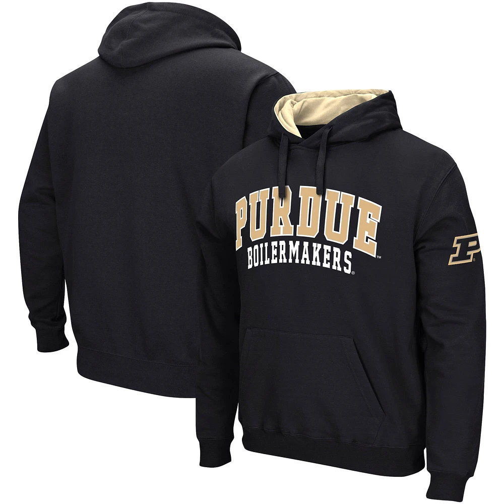 Sweat à capuche Colosseum Black Purdue Boilermakers Double Arch pour hommes