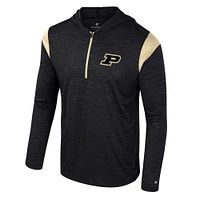 Men's Colosseum Black Purdue Boilermakers Dozer Half-Zip Windshirt