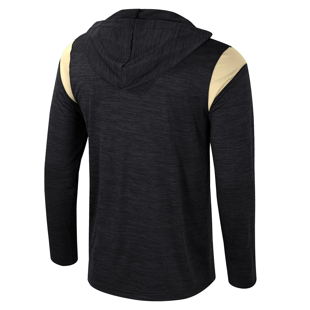 Men's Colosseum Black Purdue Boilermakers Dozer Half-Zip Windshirt
