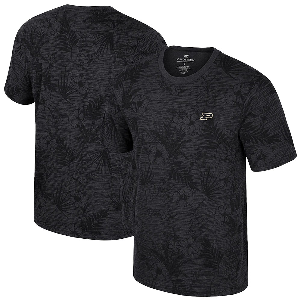 T-shirt à imprimé floral noir Colosseum Purdue Boilermakers pour homme