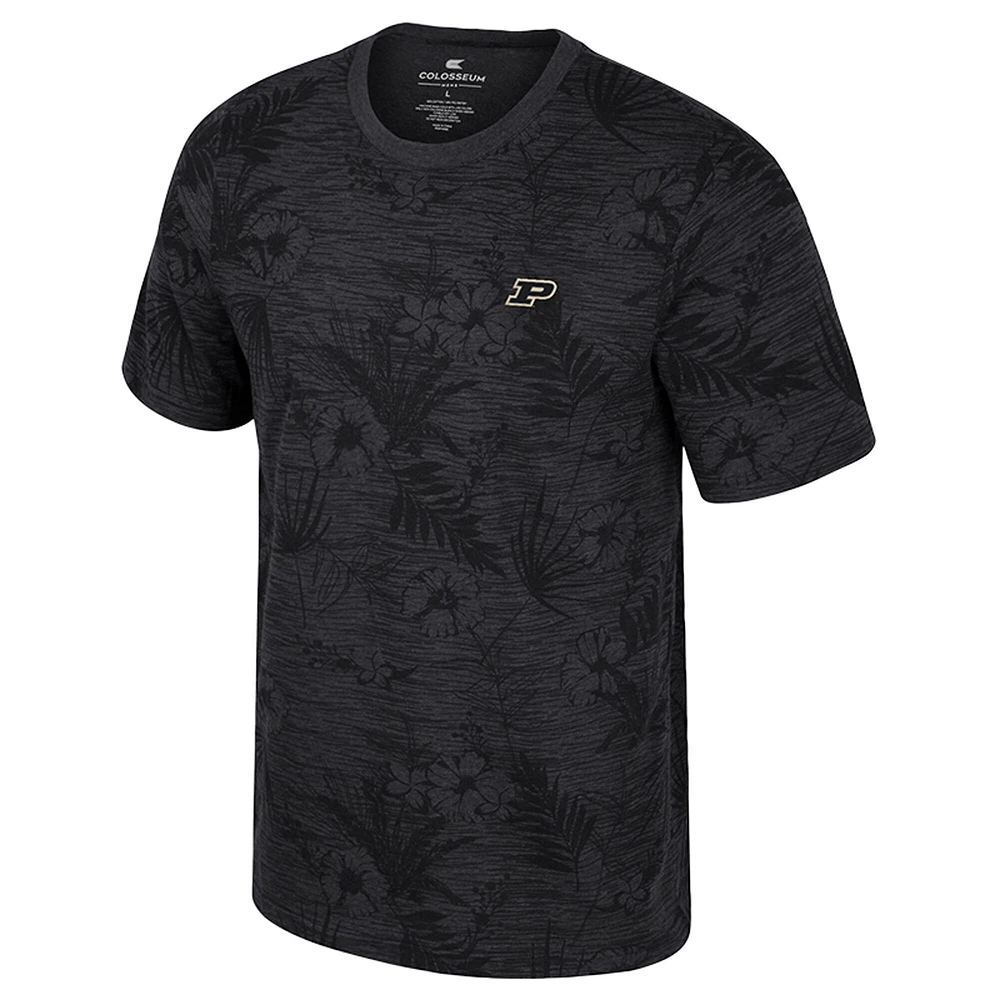 T-shirt à imprimé floral noir Colosseum Purdue Boilermakers pour homme