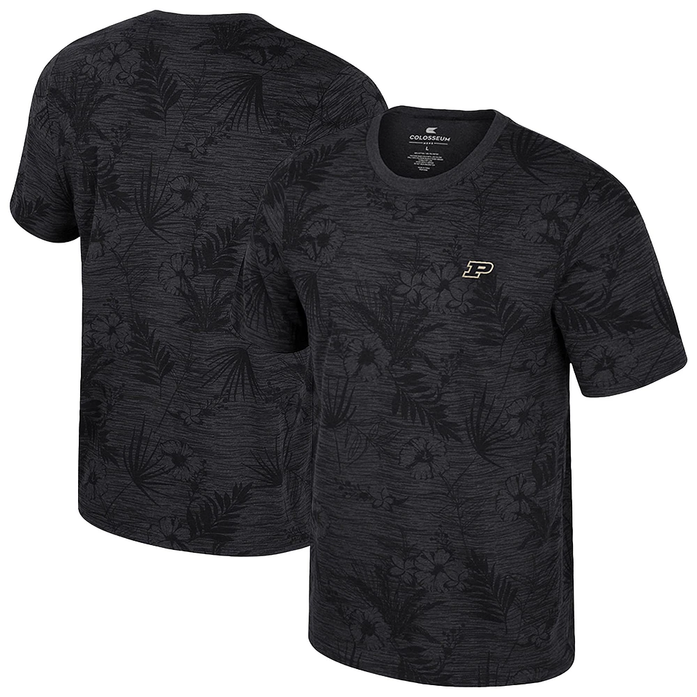 T-shirt à imprimé floral noir Colosseum Purdue Boilermakers pour homme