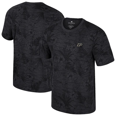 T-shirt à imprimé floral noir Colosseum Purdue Boilermakers pour homme