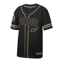 Maillot de baseball boutonné en maille Free Spirited Purdue Boilermakers Colosseum noir pour hommes