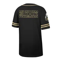 Maillot de baseball boutonné en maille Free Spirited Purdue Boilermakers Colosseum noir pour hommes