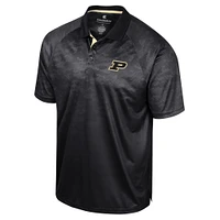 Men's Colosseum Black Purdue Boilermakers Honeycomb Raglan Polo