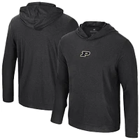 Men's Colosseum Black Purdue Boilermakers Long Sleeve T-Shirt Hoodie
