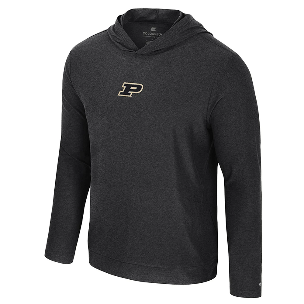Men's Colosseum Black Purdue Boilermakers Long Sleeve T-Shirt Hoodie