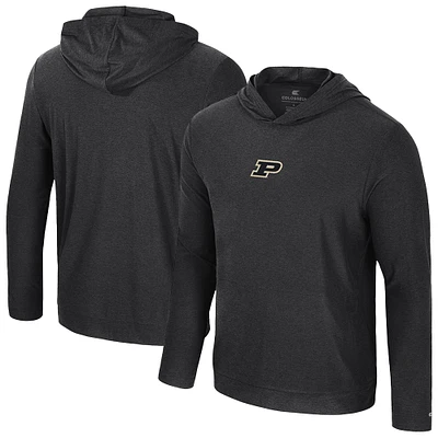 Men's Colosseum Black Purdue Boilermakers Long Sleeve T-Shirt Hoodie