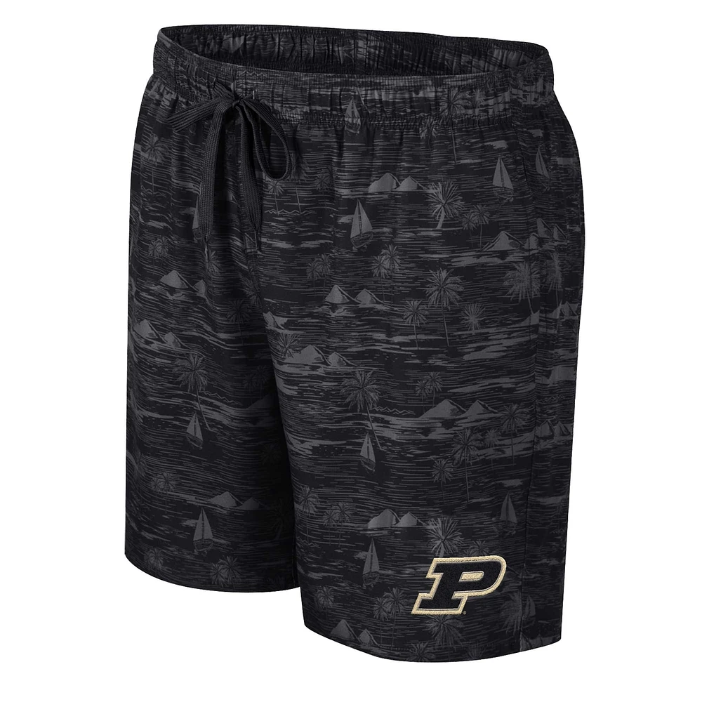 Men's Colosseum Black Purdue Boilermakers Ozark Swim Shorts