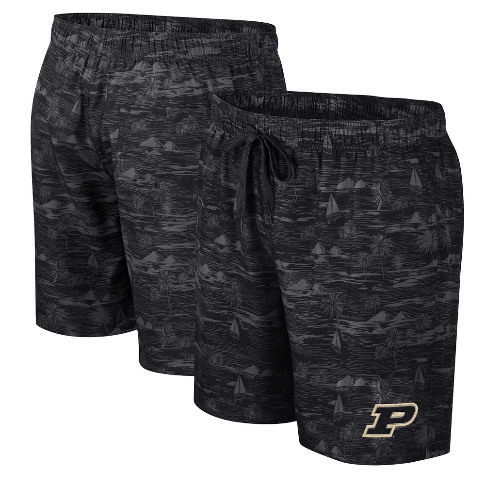 Men's Colosseum Black Purdue Boilermakers Ozark Swim Shorts