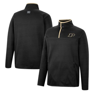 Men's Colosseum Black Purdue Boilermakers Rebound Quarter-Snap Jacket