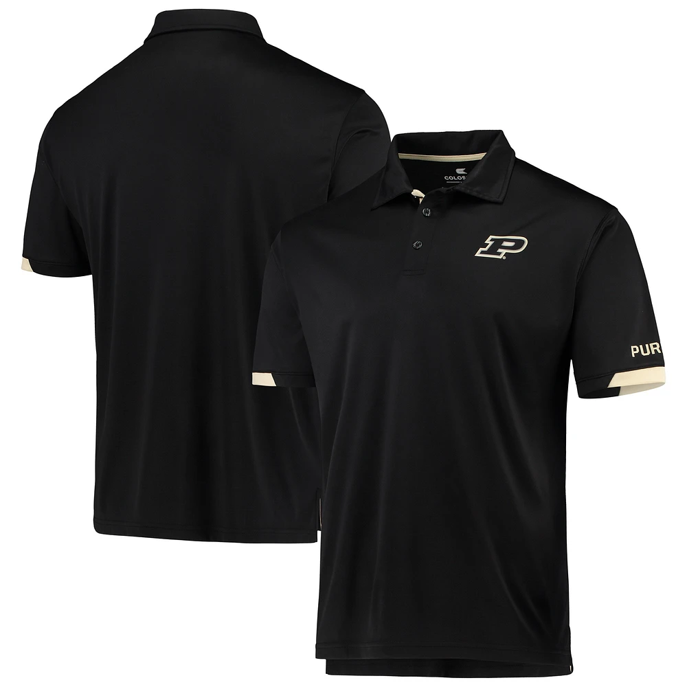 Men's Colosseum Black Purdue Boilermakers Santry Lightweight Polo