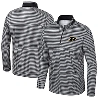 Haut rayé à glissière quart de tour Colosseum Black Purdue Boilermakers pour homme